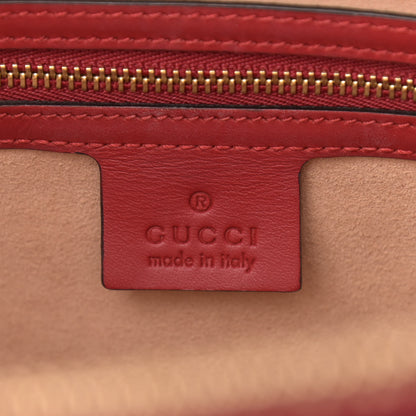 Gucci GG Supreme Monogram Medium Zippered Bucket Tote Beige Blue Hibiscus Red 6 of 14