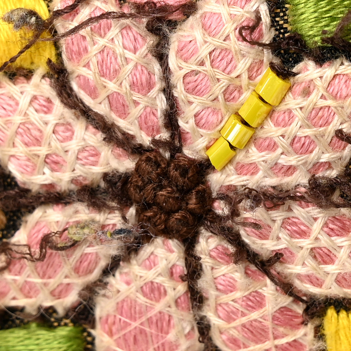 Fendi Lizard Zucca Embroidered Mama Baguette Pink Multicolor 14 of 16