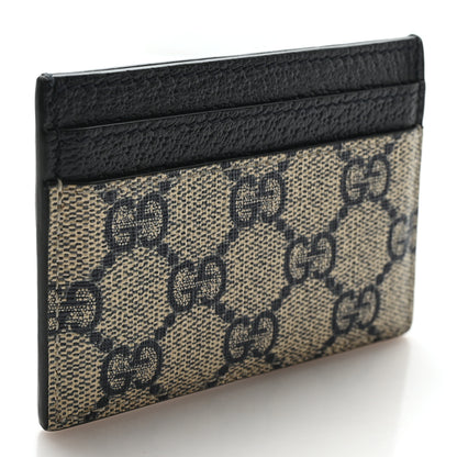Gucci GG Supreme Monogram Textured Dollar Calfskin Web Ophidia Card Holder Beige Blue 3 of 6