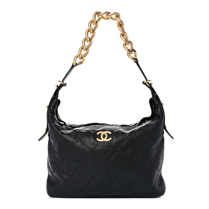Chanel Calfskin Quilted Large Daily Hobo Black 1 of 12