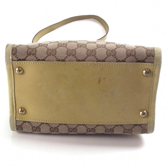 Gucci Leather Lined Monogram Tote Custard 4 of 12