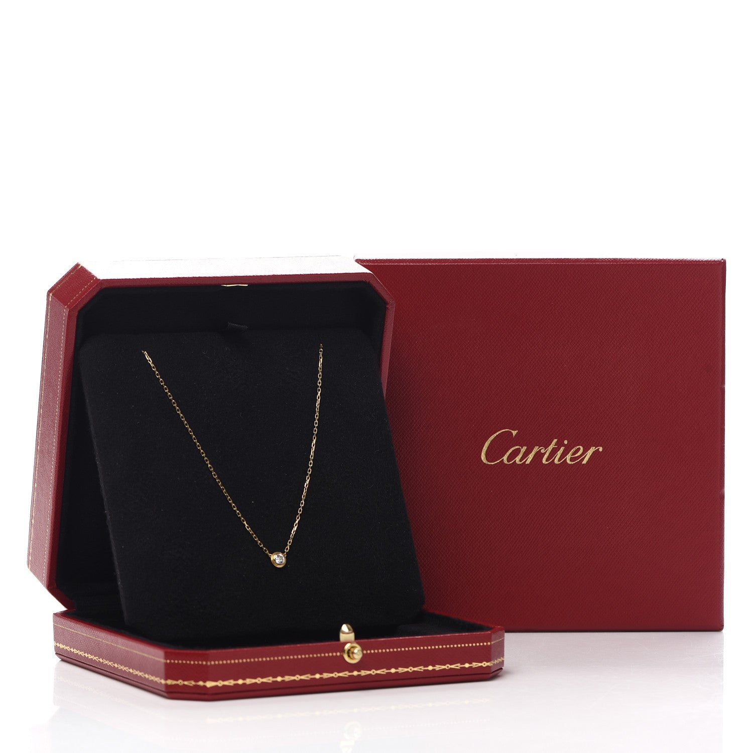 Cartier 18K Yellow Gold Diamond LM D'Amour Pendant Necklace 6 of 6