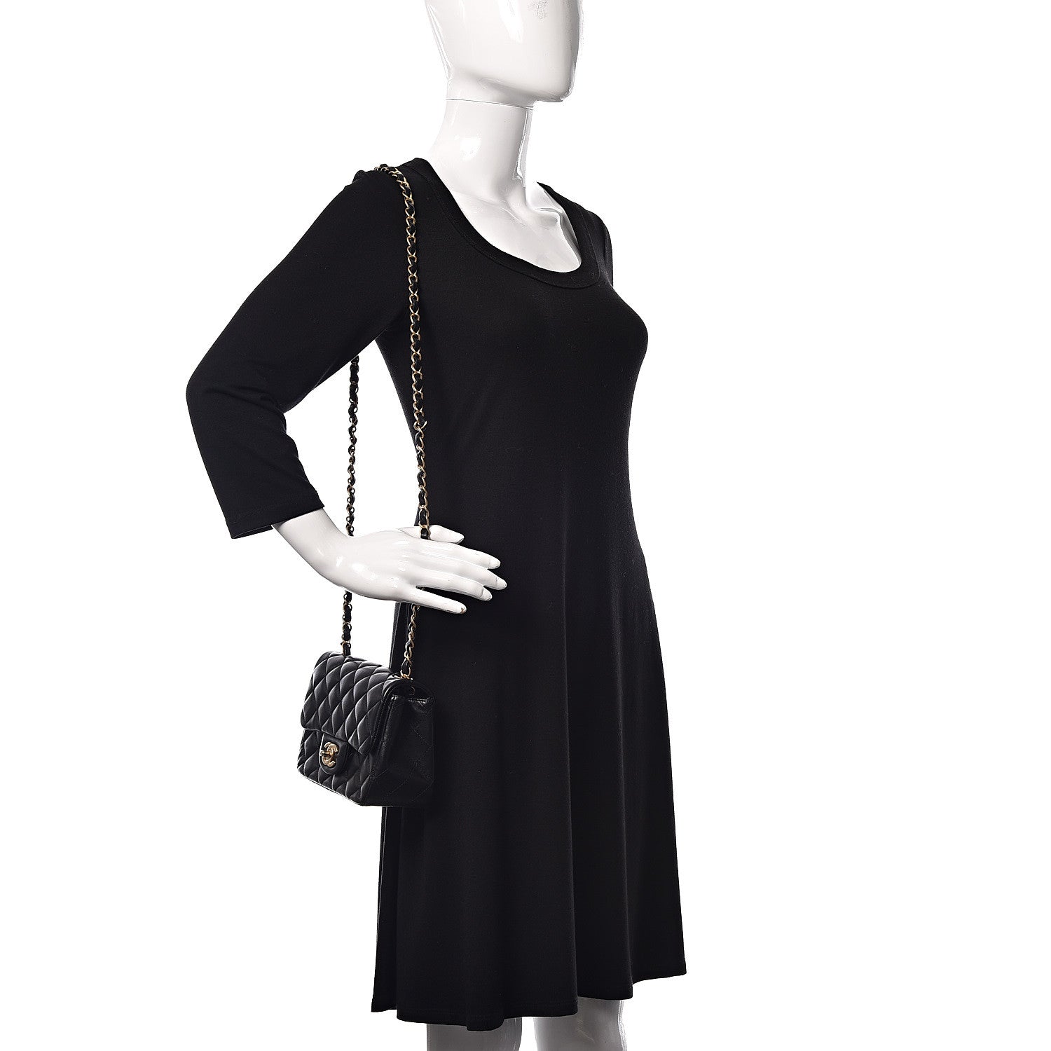 Chanel Lambskin Quilted Mini Square Flap Black 2 of 10
