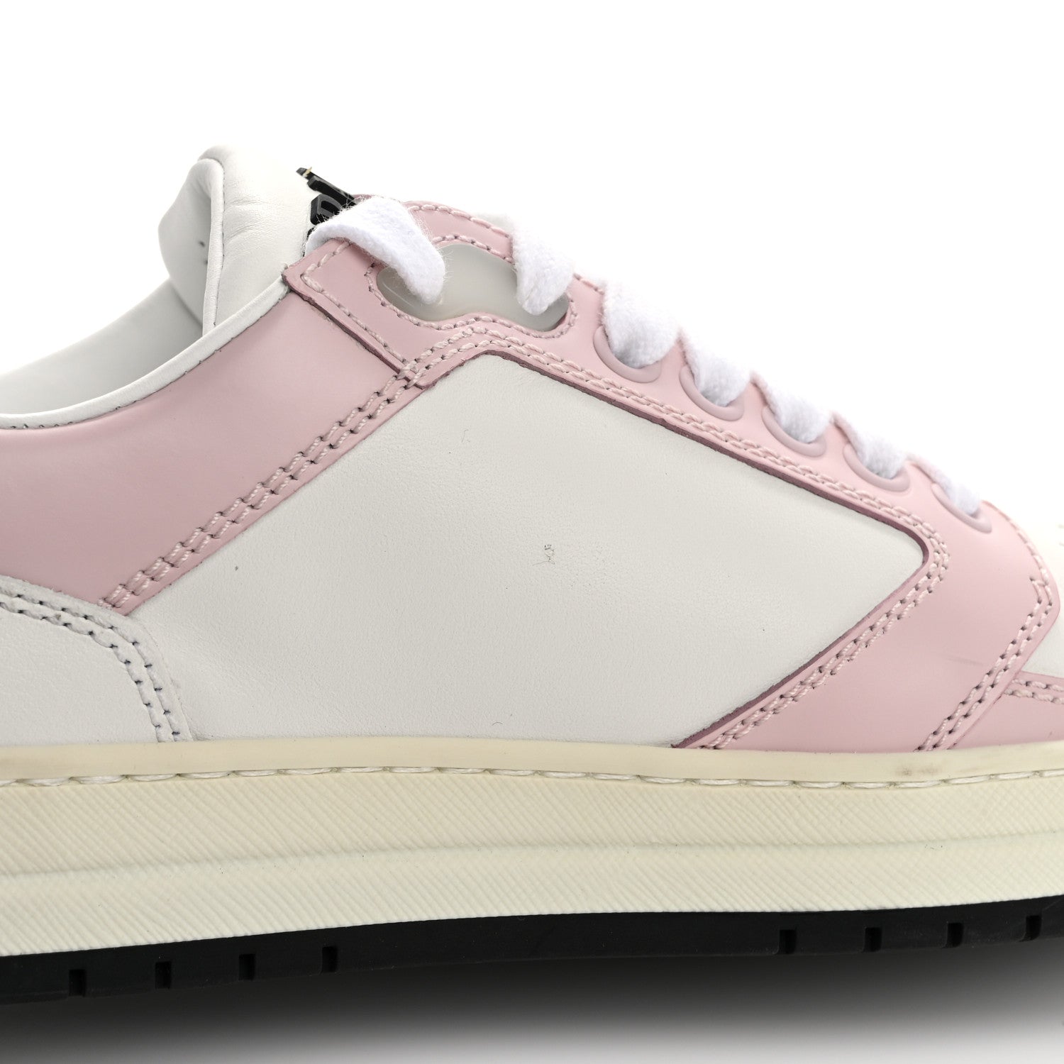 Prada Vitello Sport Spazzolato Rois Rubber Triangle Logo Perforated Womens District Low Top 30mm Sneakers 36 White Alabastro 14 of 16