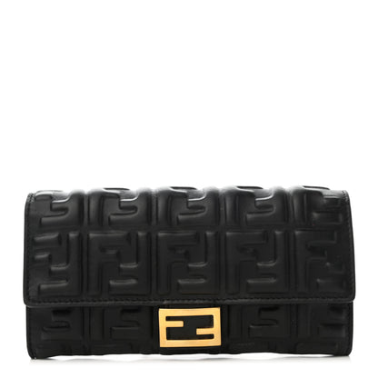 Fendi Nappa Matisse FF Embossed Continental Wallet Black 1 of 11