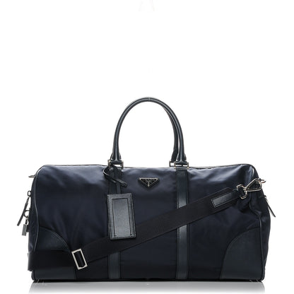 Prada Tessuto Nylon Saffiano Duffle Blue 1 of 8