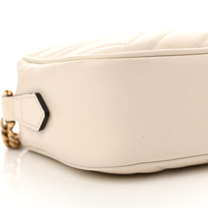 Gucci Calfskin Matelasse Mini GG Marmont Chain Shoulder Bag White 9 of 13