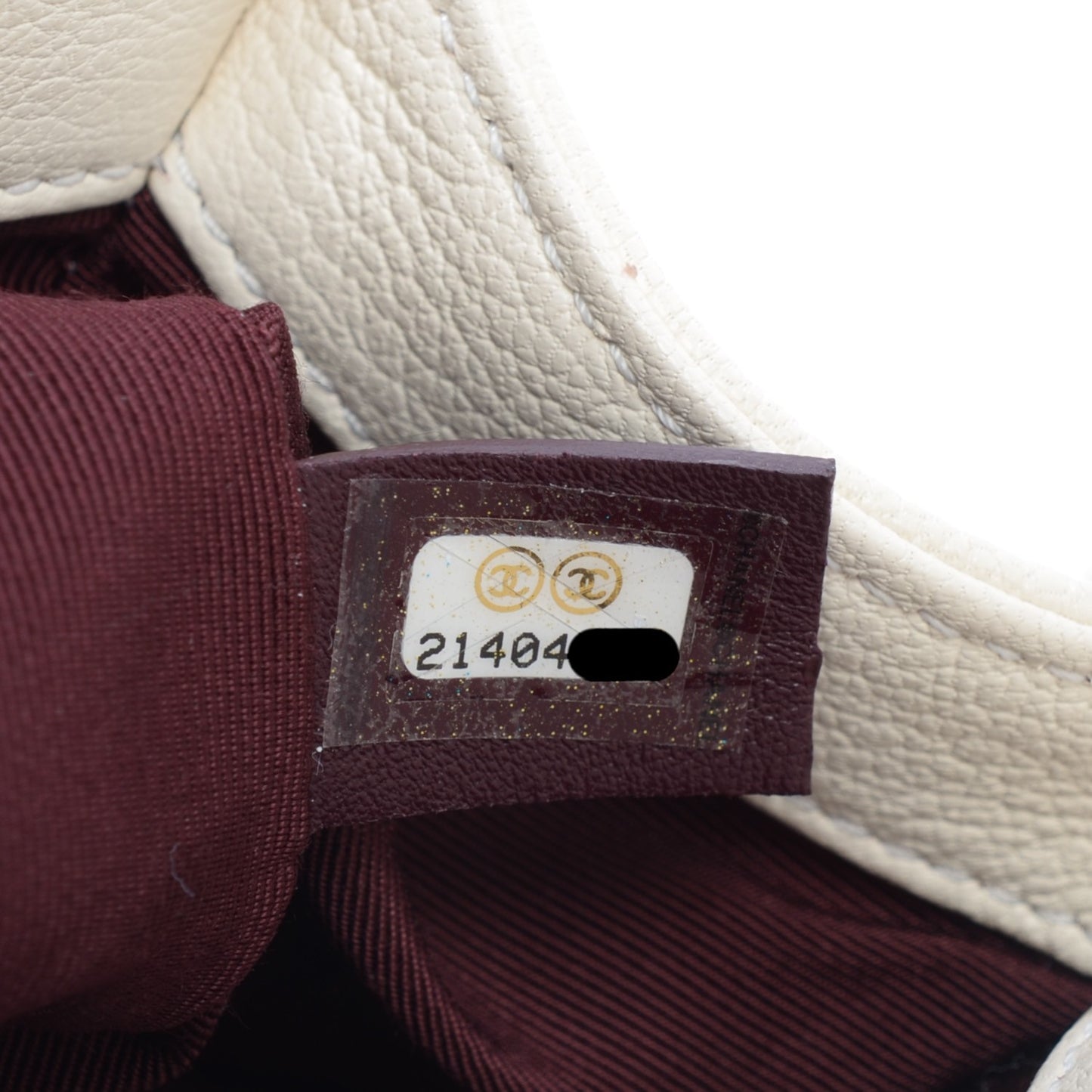 Goatskin Quilted Patent Medium Duo Boy Flap Ecru