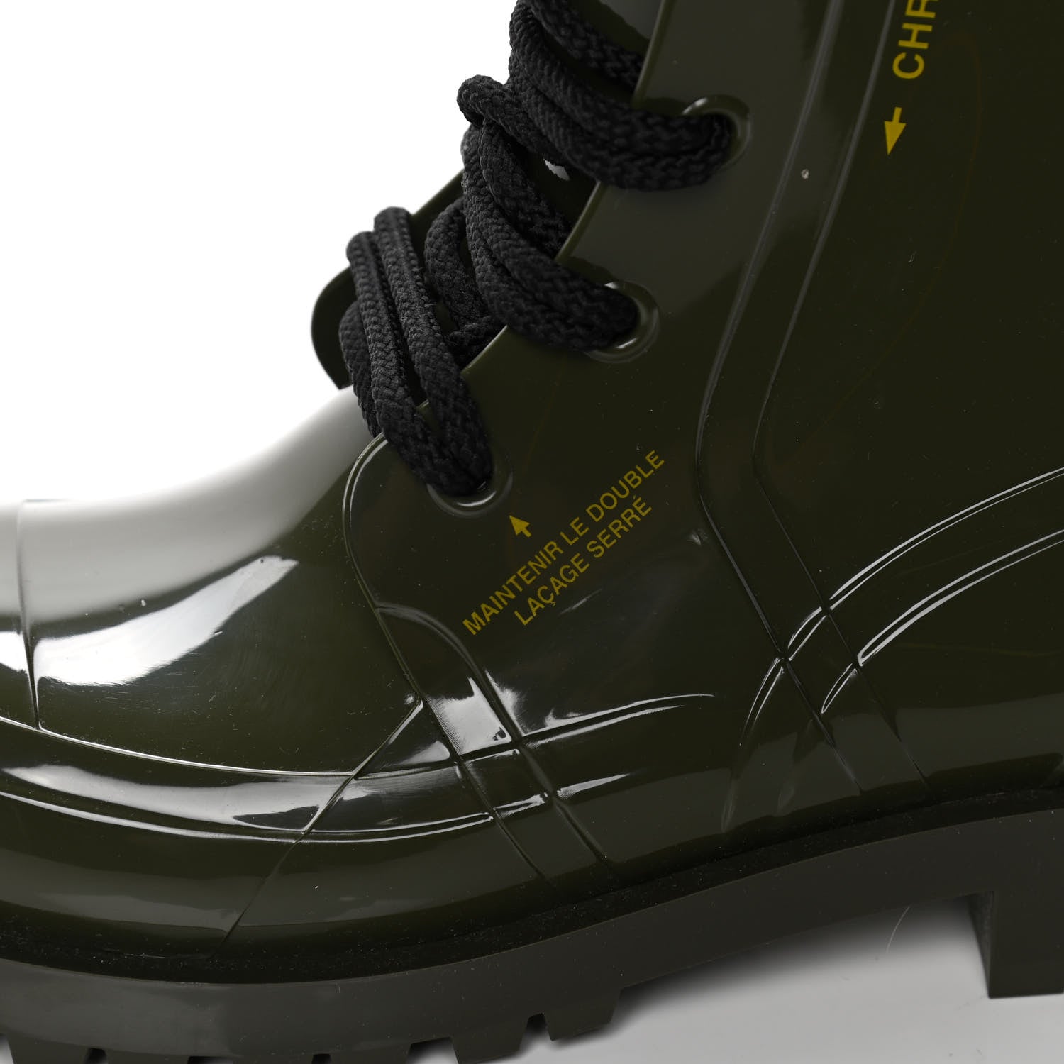 Christian Dior Shiny Rubber Diorcamp Low Boots 38 Military 10 of 12