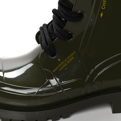 Christian Dior Shiny Rubber Diorcamp Low Boots 38 Military 10 of 12