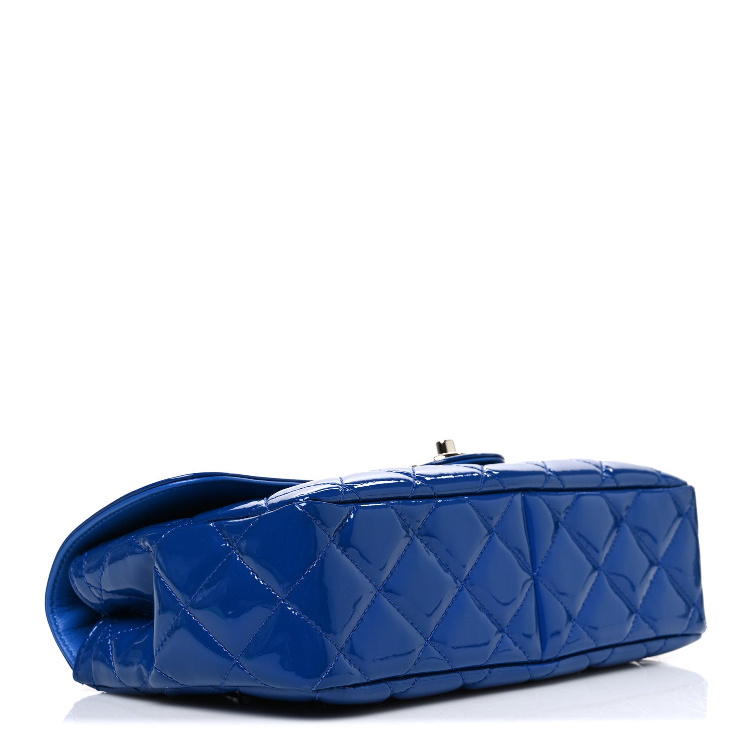 Chanel Patent Quilted Large Coco Shine Flap Blue 4 of 11