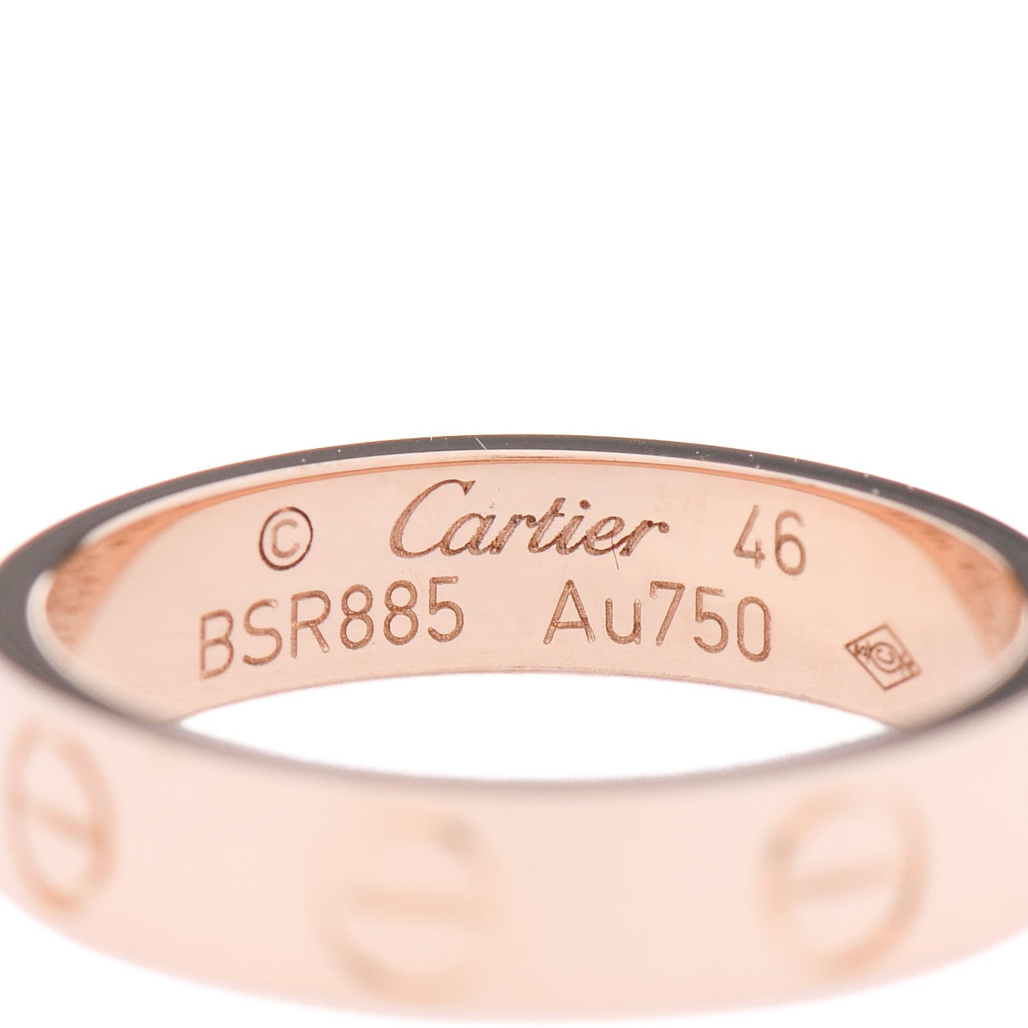 Cartier 18K Pink Gold 3.5mm LOVE Wedding Band Ring 46 3.75 3 of 4