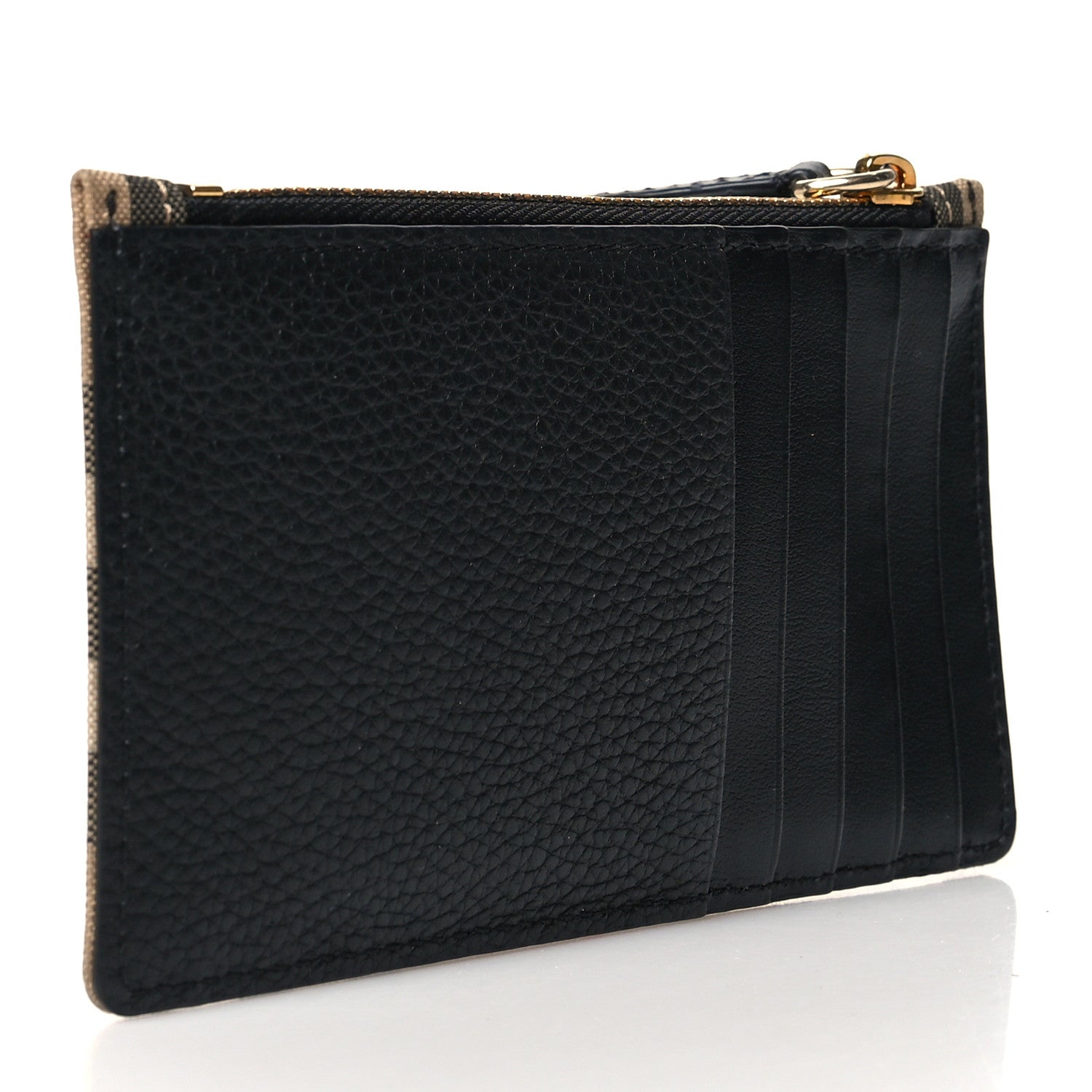 Burberry Vintage Check Calfskin Coin Case Card Holder Black 3 of 10