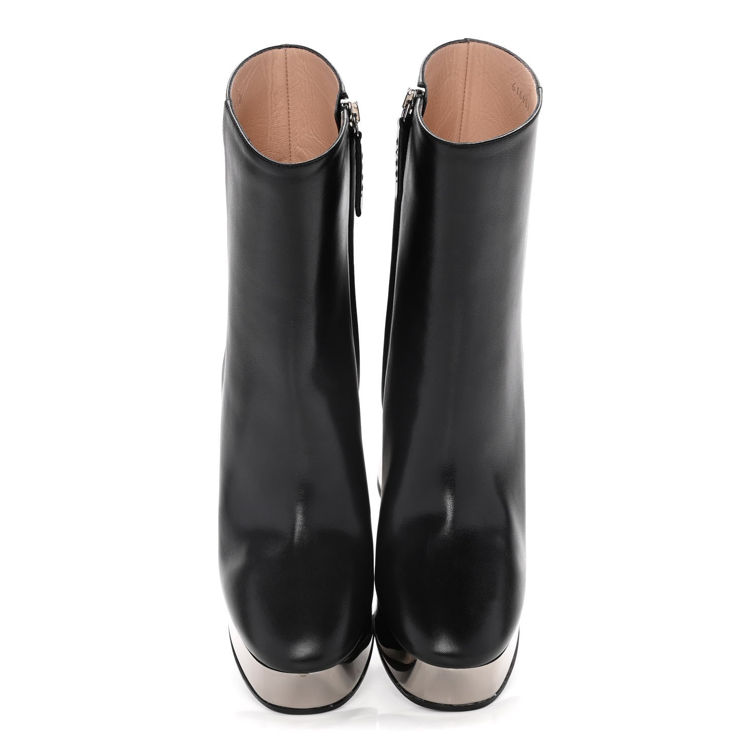 Gucci Malaga Kid Chrome Ankle Boots 36 Black 5 of 14