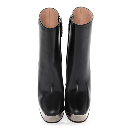 Gucci Malaga Kid Chrome Ankle Boots 36 Black 5 of 14