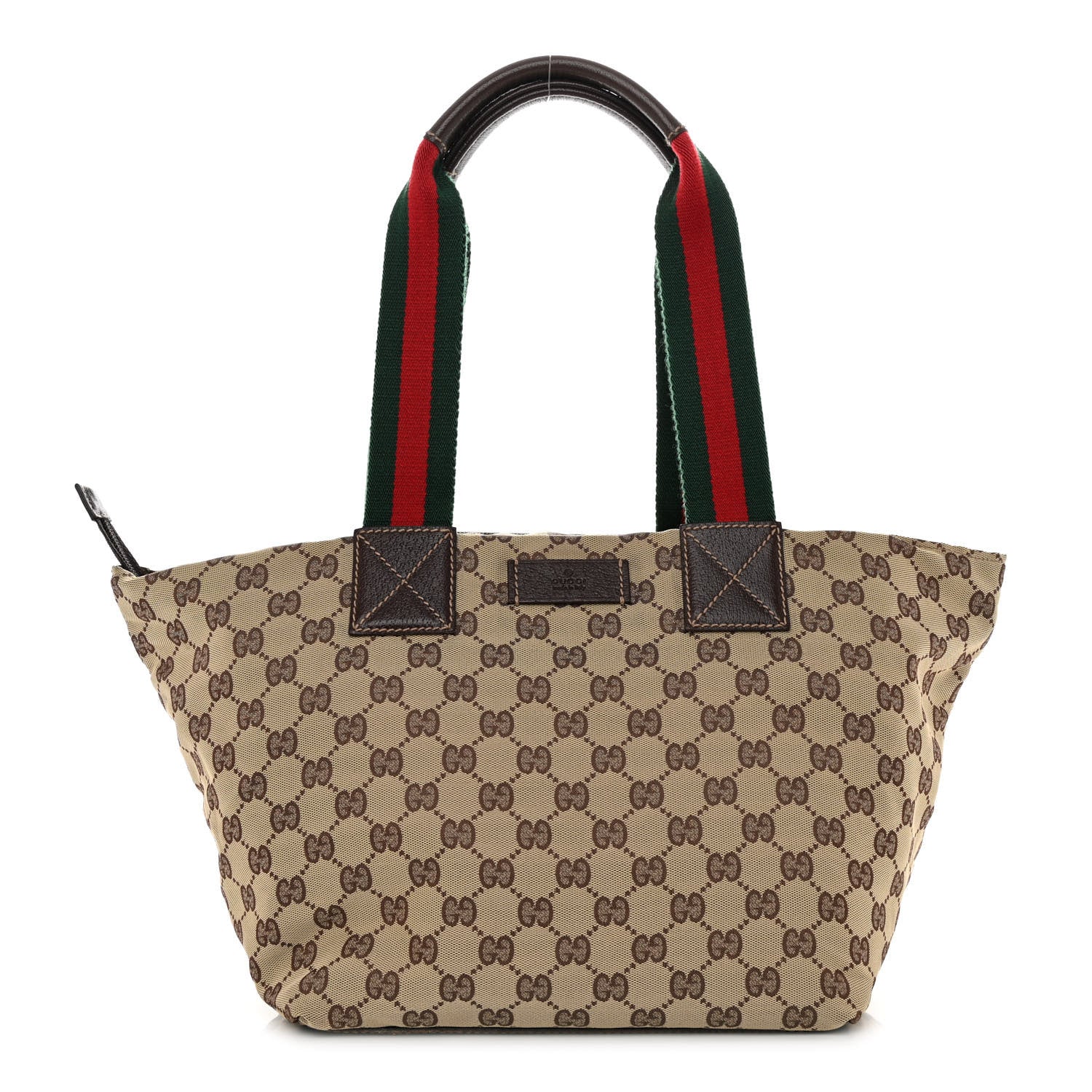 Gucci GG Monogram Medium Web Handle Bucket Tote Dark Brown 1 of 10