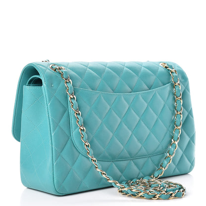 Chanel Caviar Quilted Jumbo Double Flap Turquoise 3 of 13