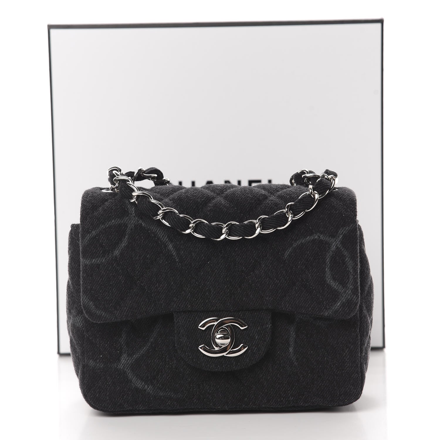Chanel Denim CC Quilted Mini Square Flap Black 11 of 11