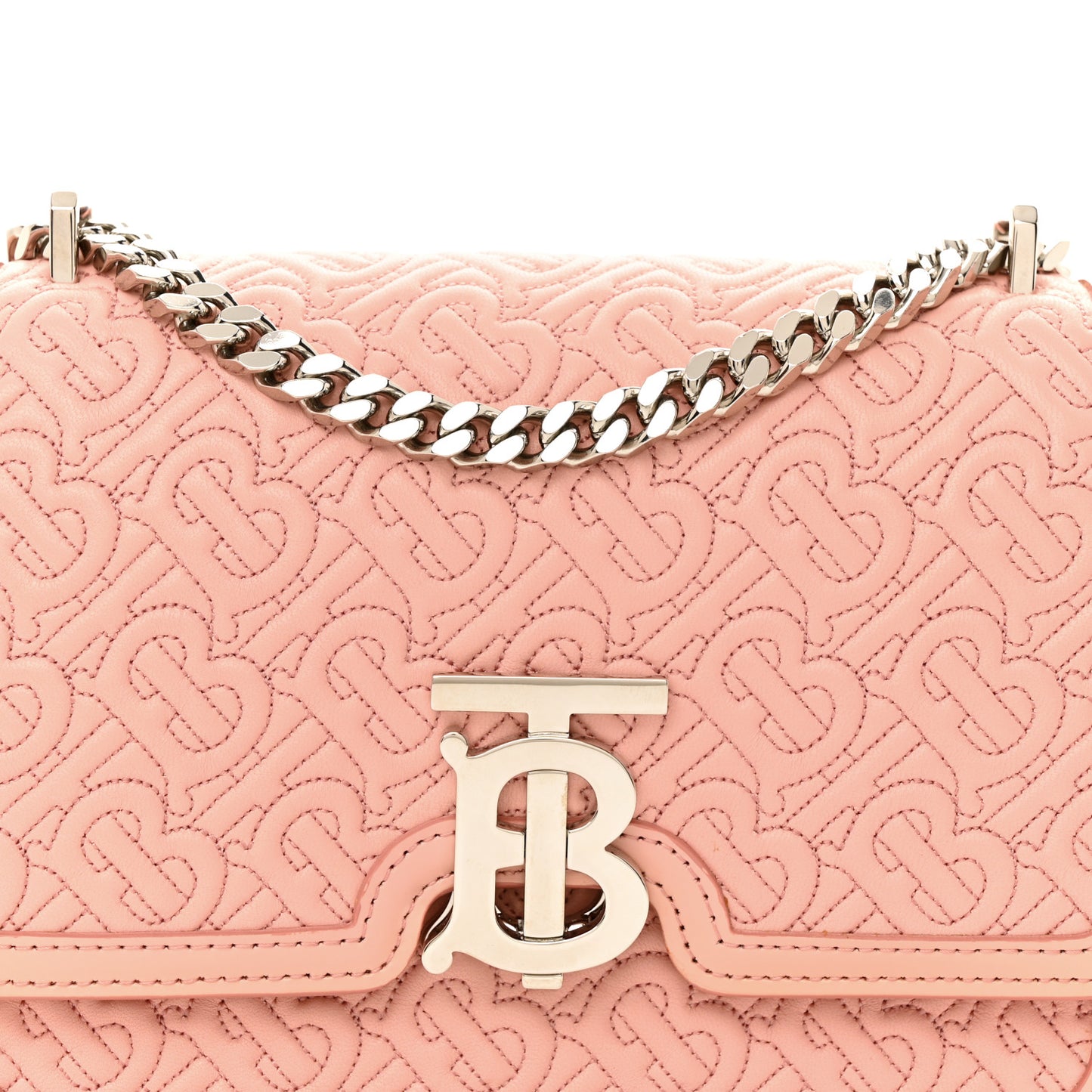 Calfskin Monogram Embossed Small TB Chain Bag Blush Pink