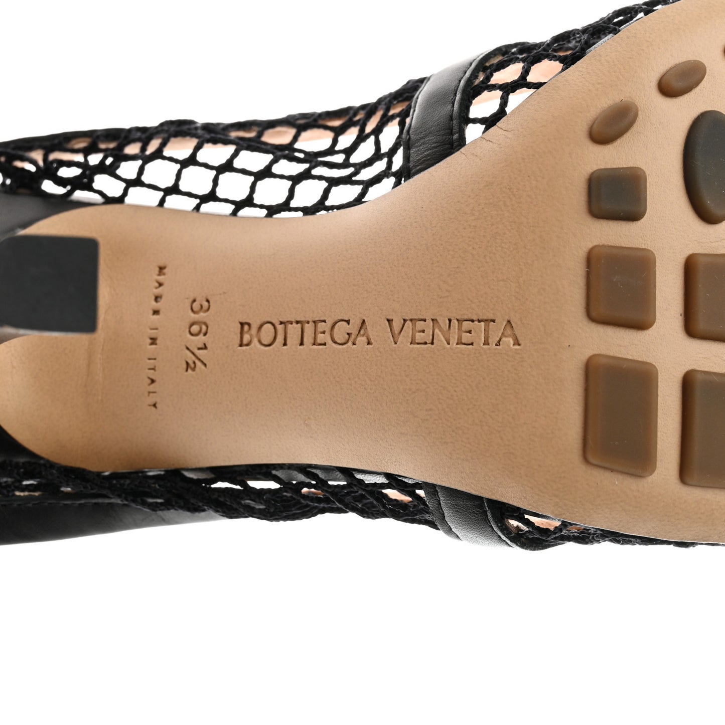 Mesh Calfskin Stretch Chain Strap 90mm Pumps 36.5 Black