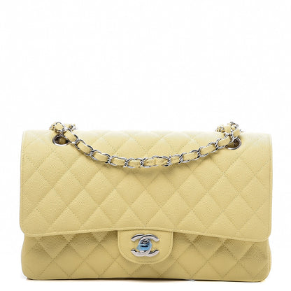 Chanel Caviar Quilted Medium Double Flap Light Yellow 1 of 8