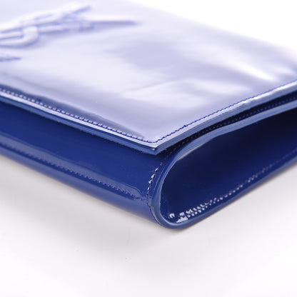 Saint Laurent Patent Calfskin Monogram Large Belle De Jour Clutch Royal Blue 6 of 8
