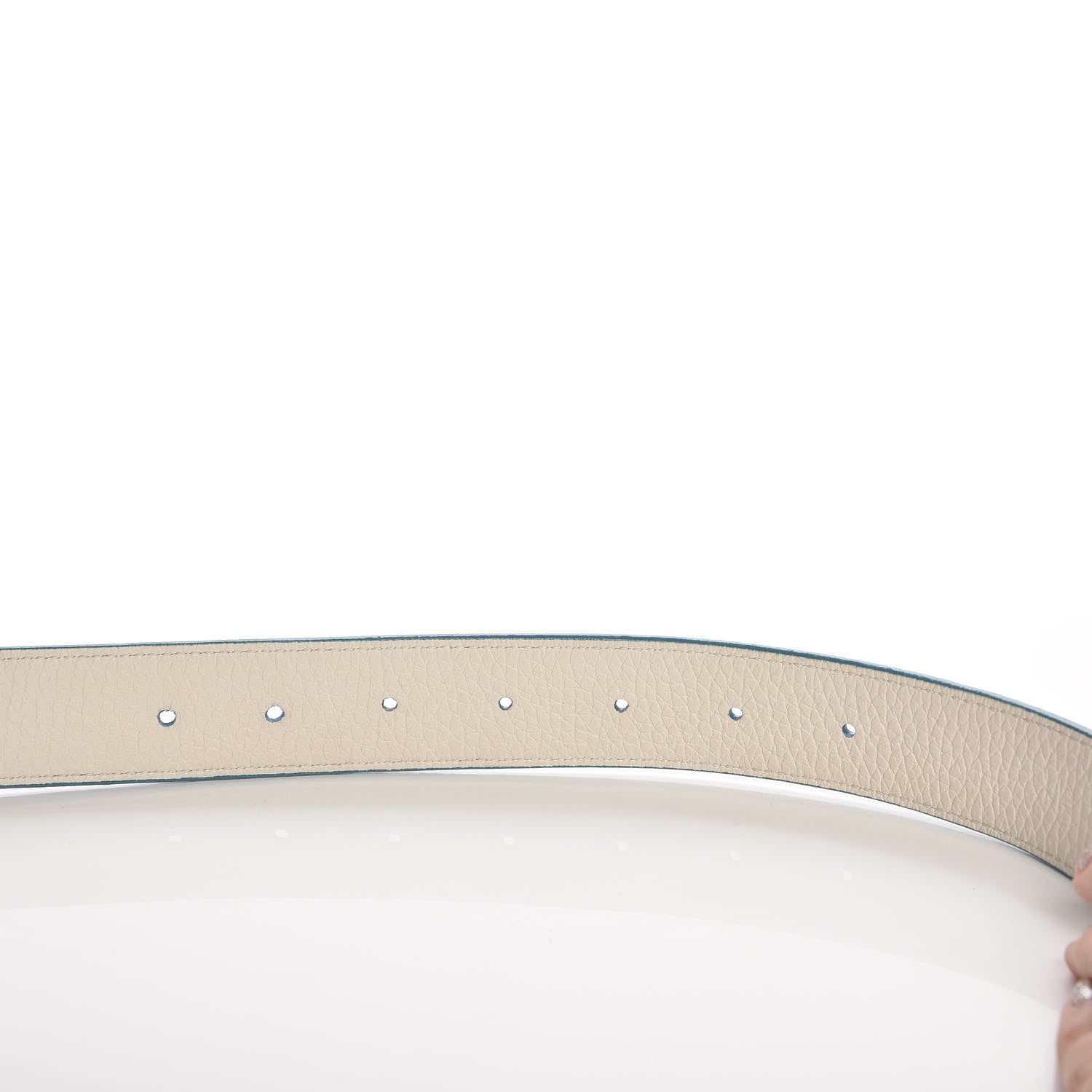 Louis Vuitton Taurillon Calfskin 30mm LV Initiales Reversible Belt 80 32 Blue 5 of 7