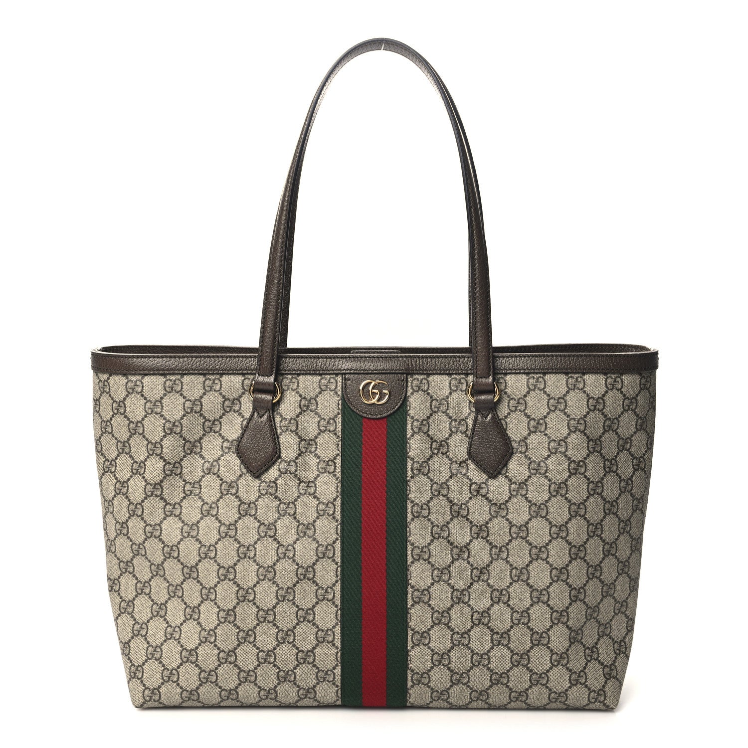 Gucci GG Supreme Monogram Medium Ophidia Shopping Tote Brown 1 of 10