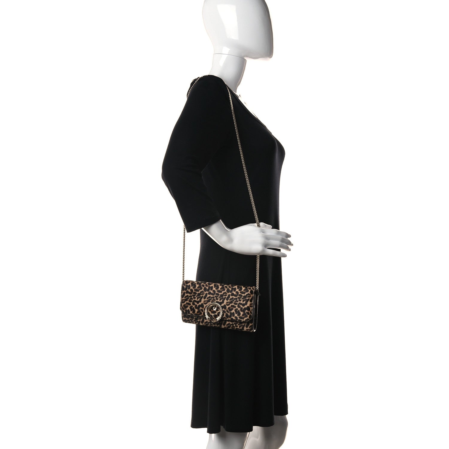 Jimmy Choo Ponyhair Mini Madeline Wallet On Chain Leopard Natural 2 of 12