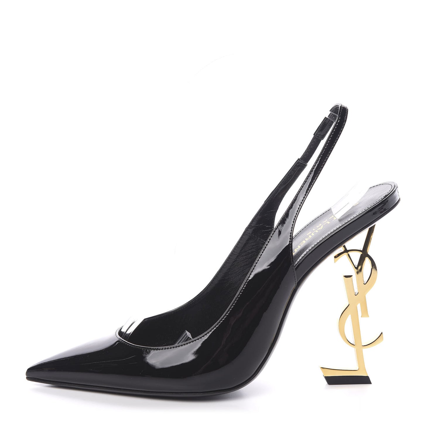 Patent Opyum 110 Slingback Pumps 41 Black Gold