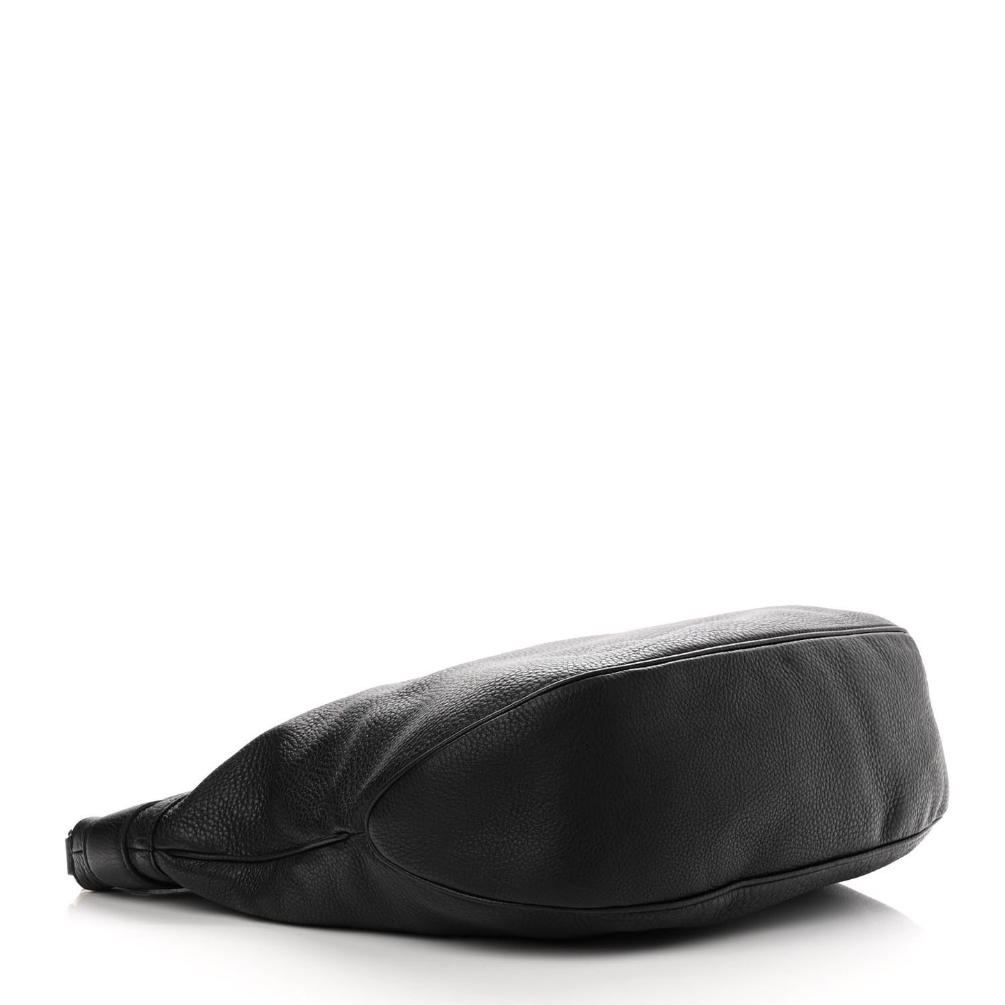 Pebbled Calfskin Large Ride Shoulder Bag Black