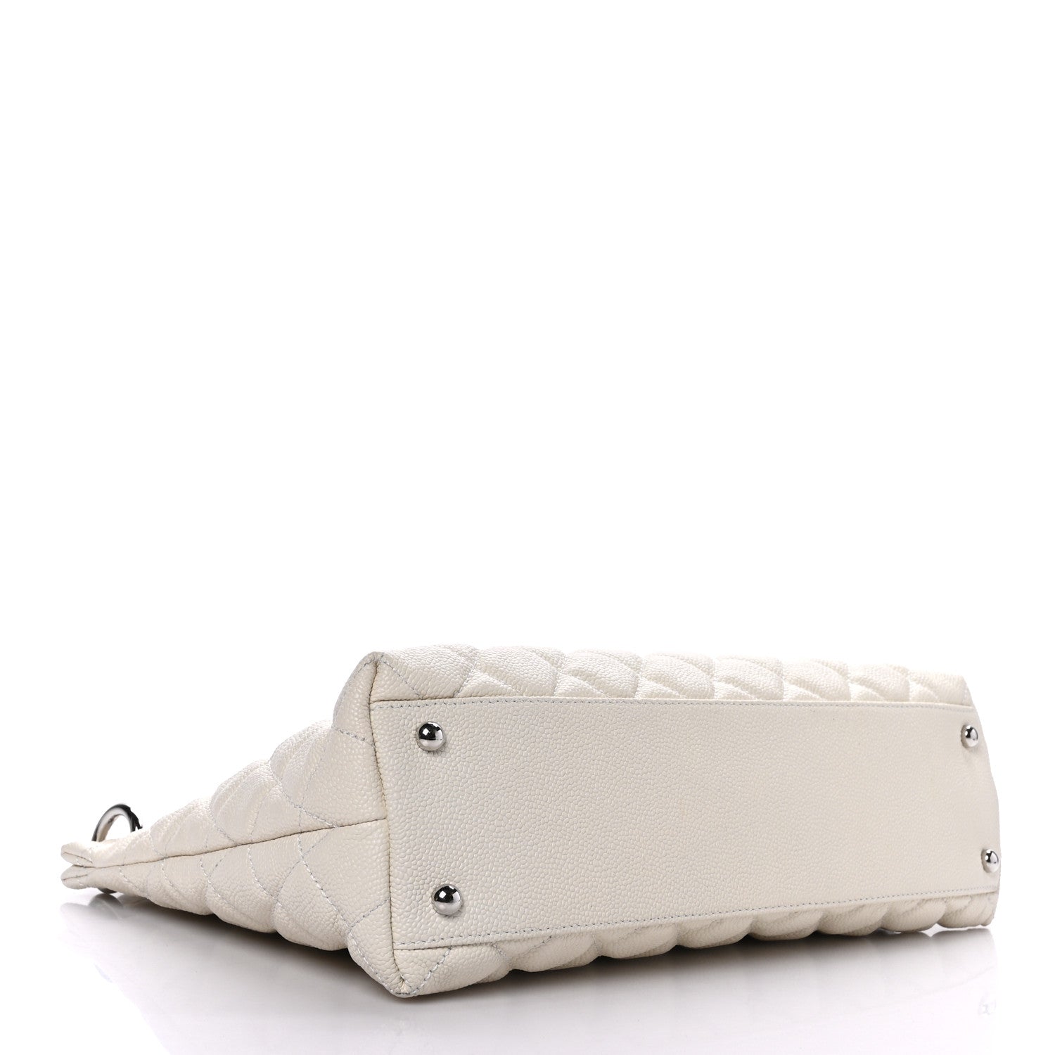 Chanel Caviar Quilted Easy Zip Tote White 4 of 9