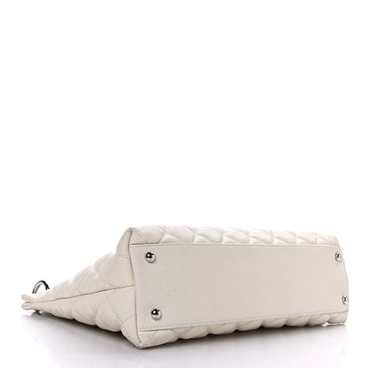 Chanel Caviar Quilted Easy Zip Tote White 4 of 9