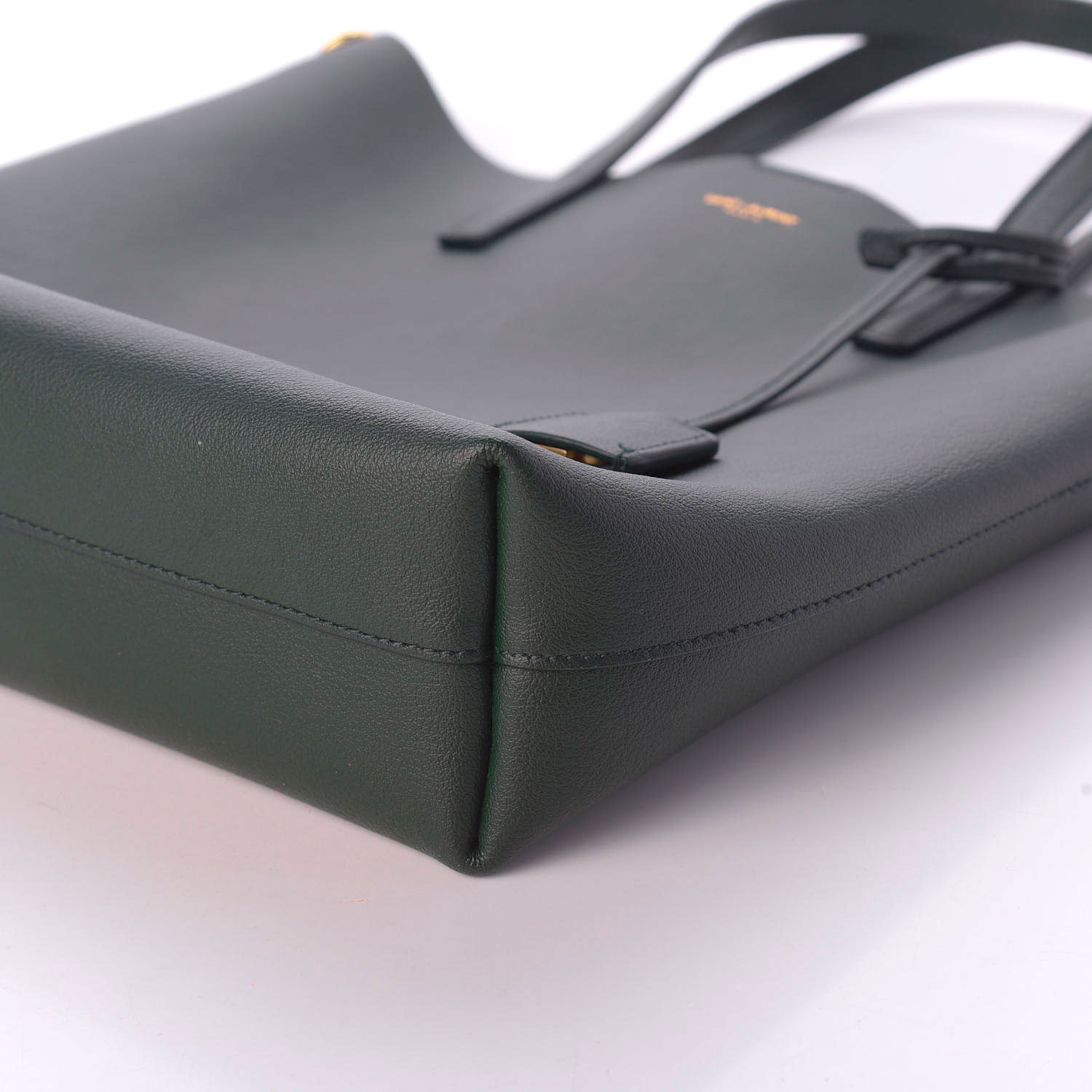 Saint Laurent Calfskin Toy Shopping Tote Dark Green 7 of 9