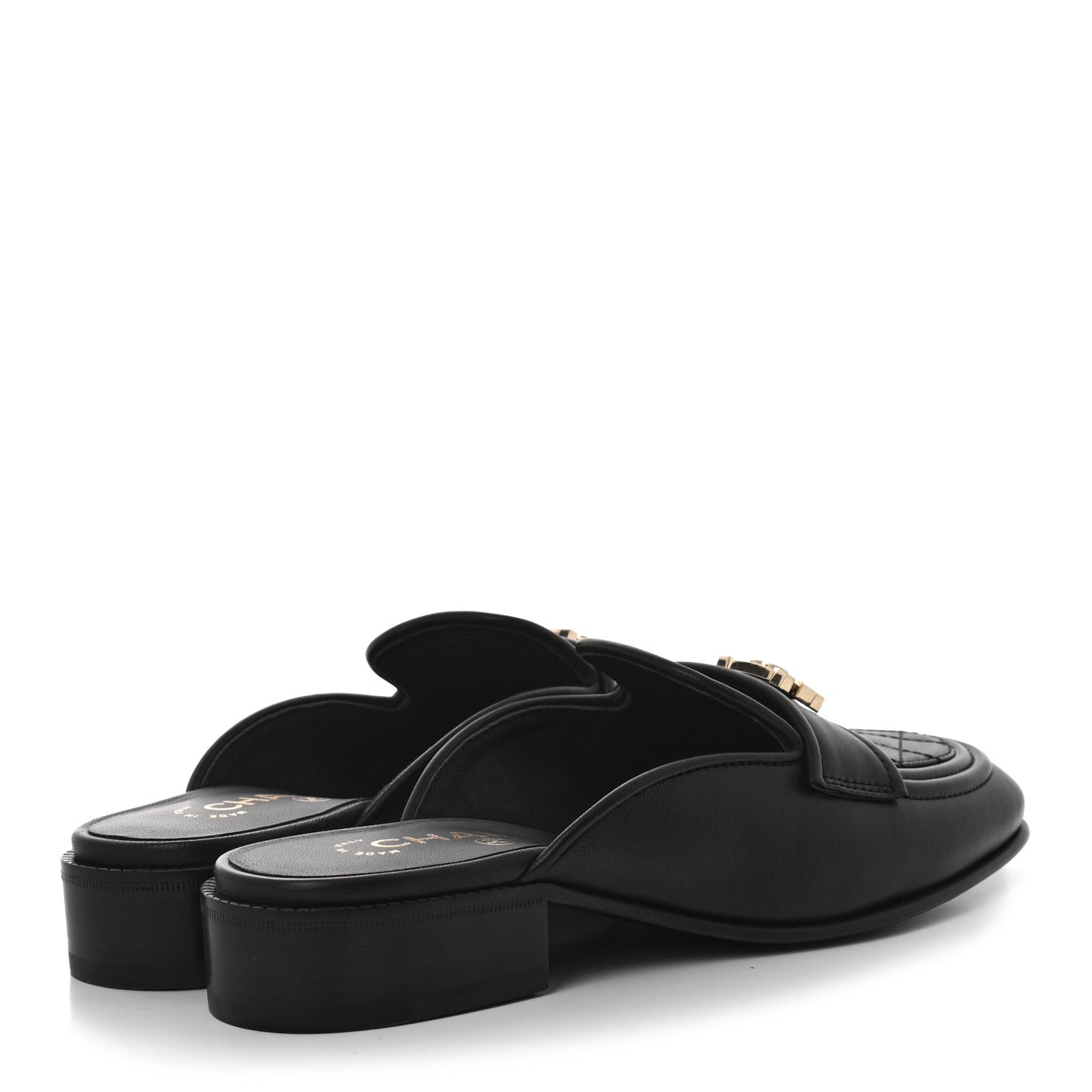 Lambskin Quilted Boy Mules 37 Black