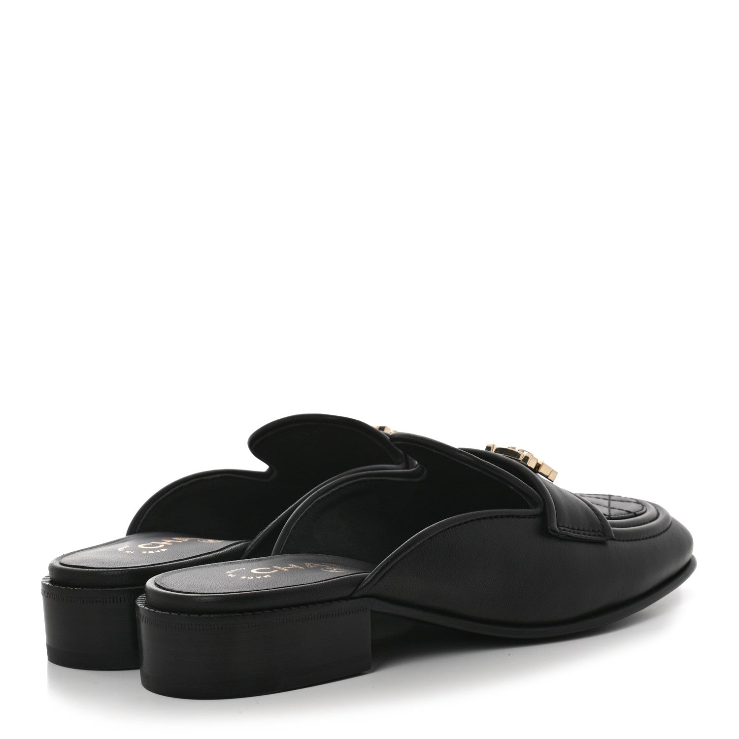Chanel Lambskin Quilted Boy Mules 37 Black 4 of 8