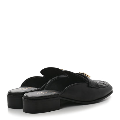 Chanel Lambskin Quilted Boy Mules 37 Black 4 of 8