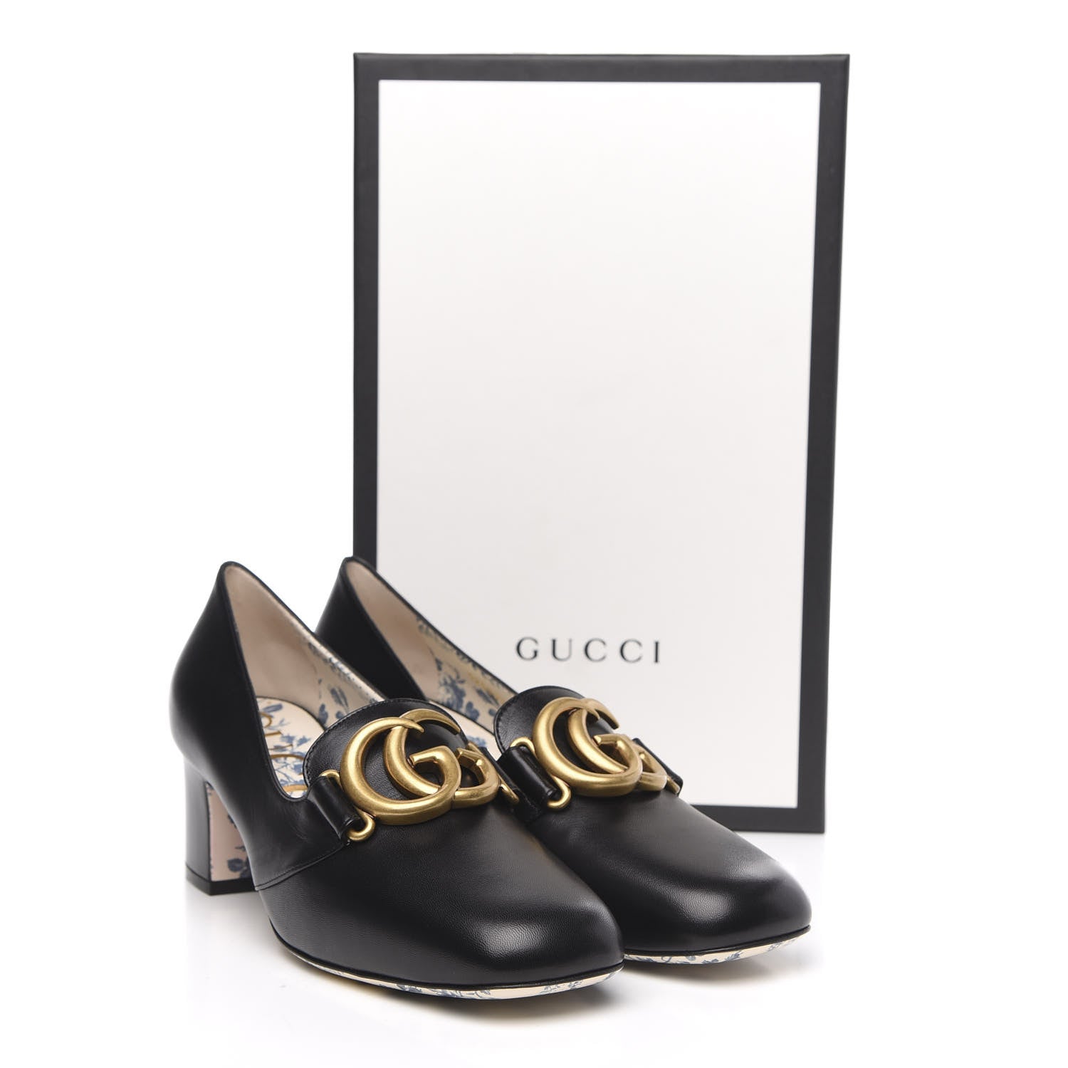 Gucci Malaga Kid GG Victoire 55mm Loafer Pumps 38 Black 9 of 9