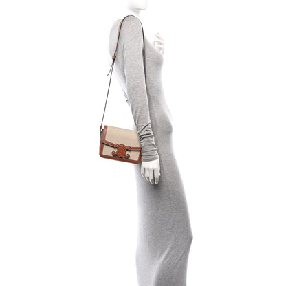 Celine Textile Natural Calfskin Teen Triomphe Natural Tan 2 of 9