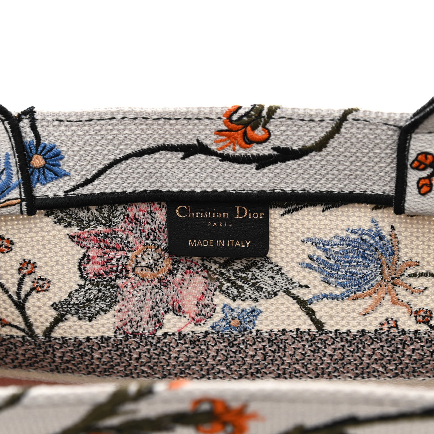 Christian Dior Canvas Embroidered Medium Rosa Mutabilis Book Tote Multicolor 6 of 9