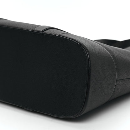 Gucci Textured Dollar Calfskin Web Tote Black 10 of 12