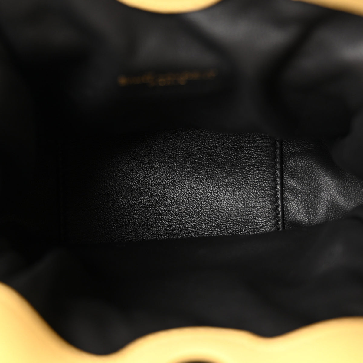 Saint Laurent Lambskin Matelasse Monogram Mini Jamie Shoulder Pouch Bag Soft Lemon 9 of 19