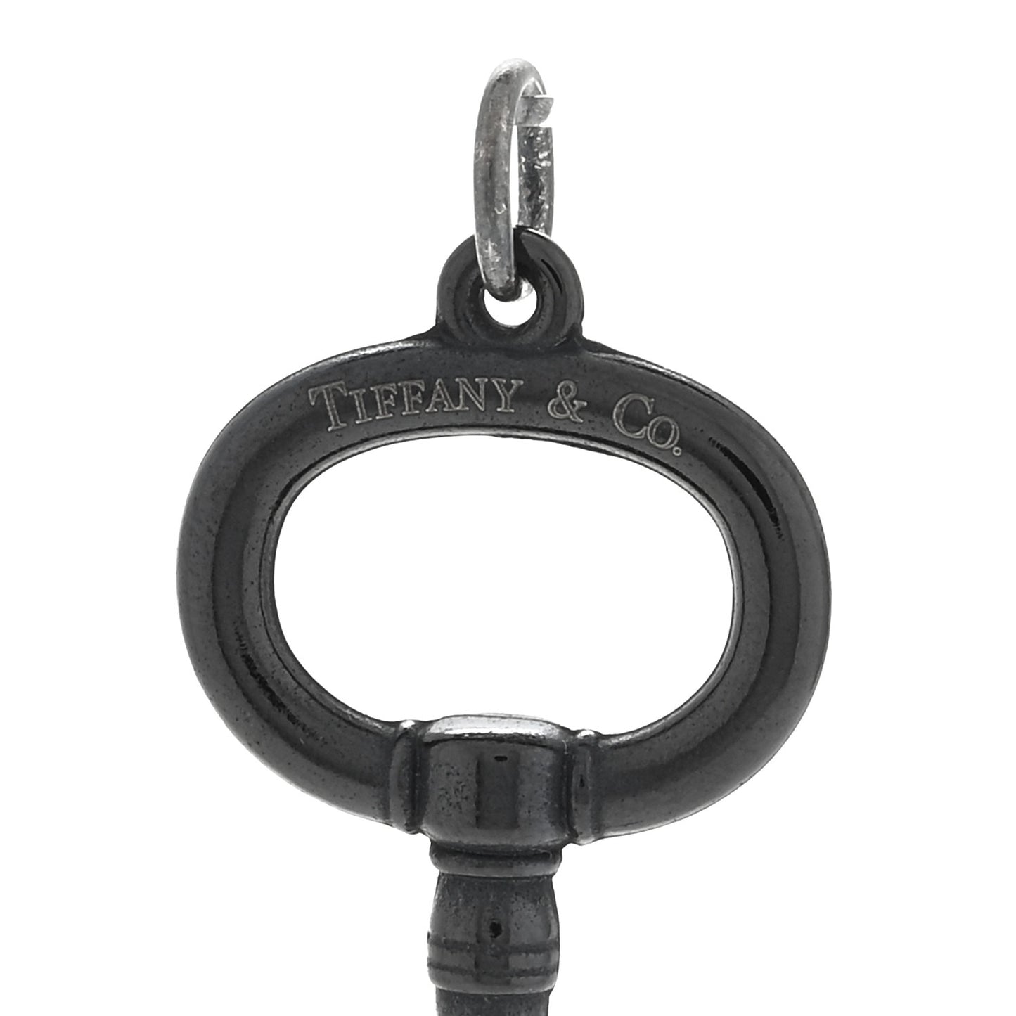 Black Titanium Oval Key Pendant