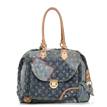 Louis Vuitton Denim Patchwork Bowly Blue 1 of 12