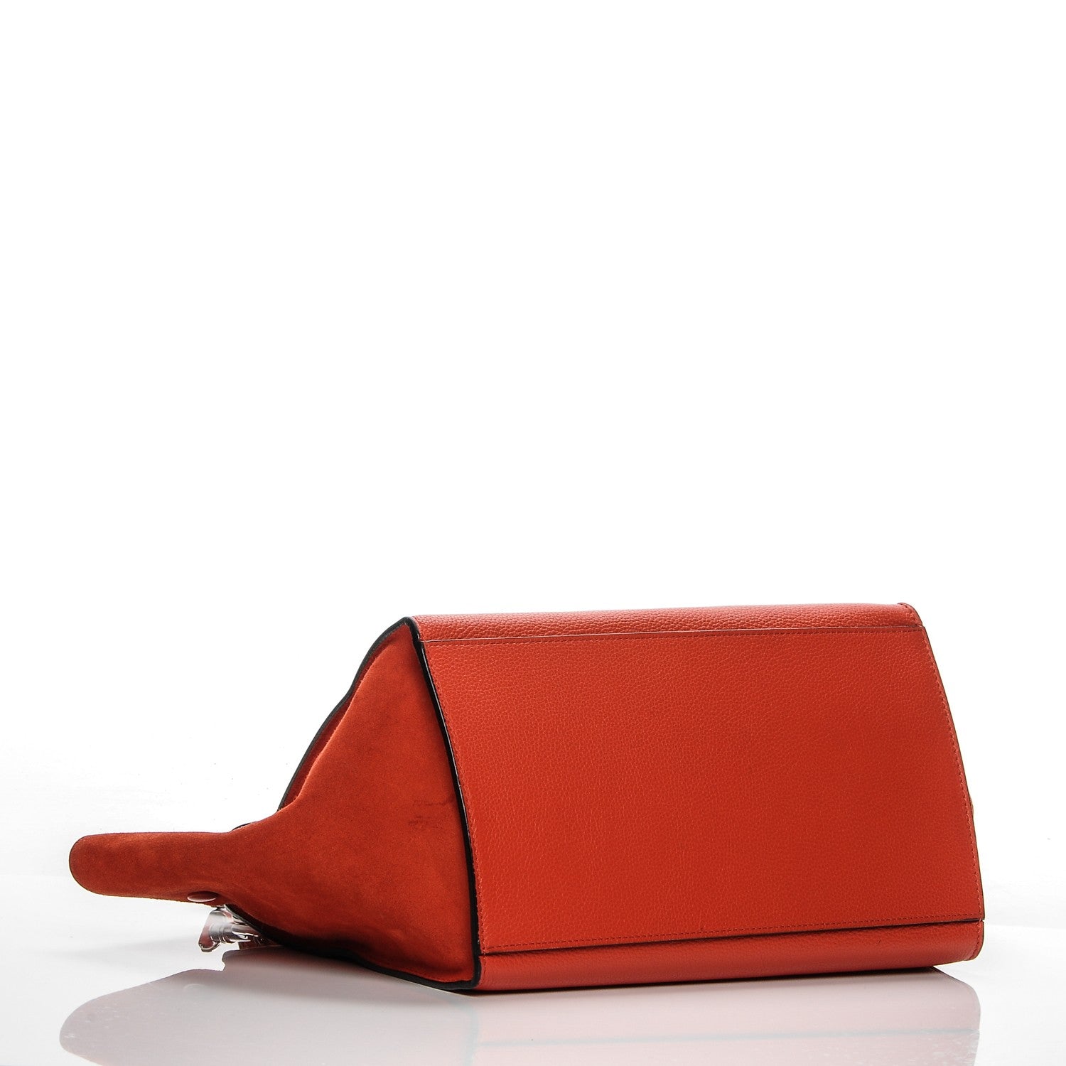 Celine Drummed Calfskin Suede Medium Trapeze Vermillion 4 of 6