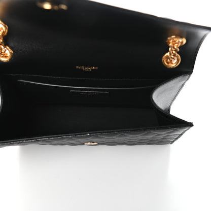 Saint Laurent Grain De Poudre Textured Mixed Matelasse Triquilt Medium Monogram Satchel Black 5 of 9