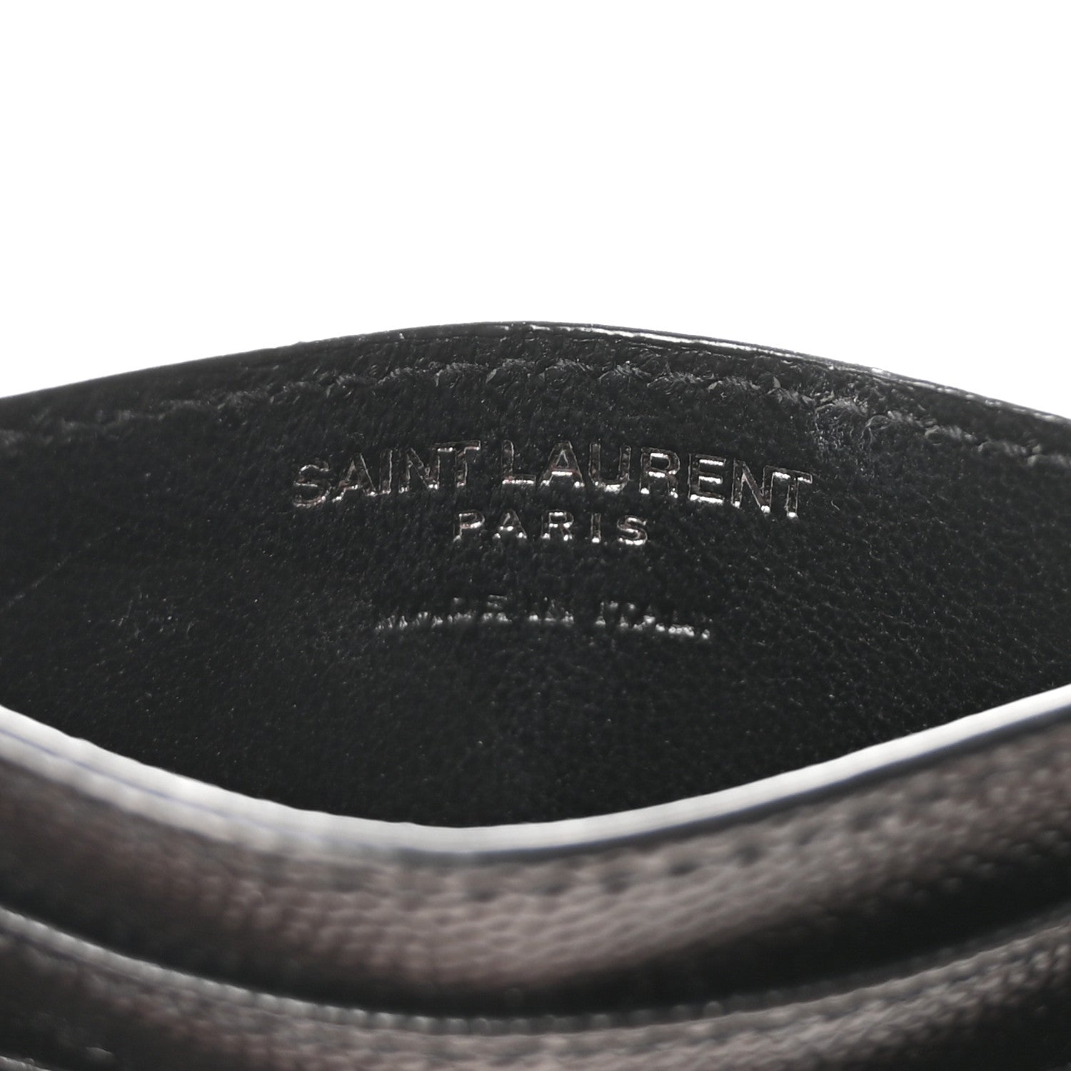 Saint Laurent Grain De Poudre Matelasse Chevron Monochrome Credit Card Case Black 6 of 8