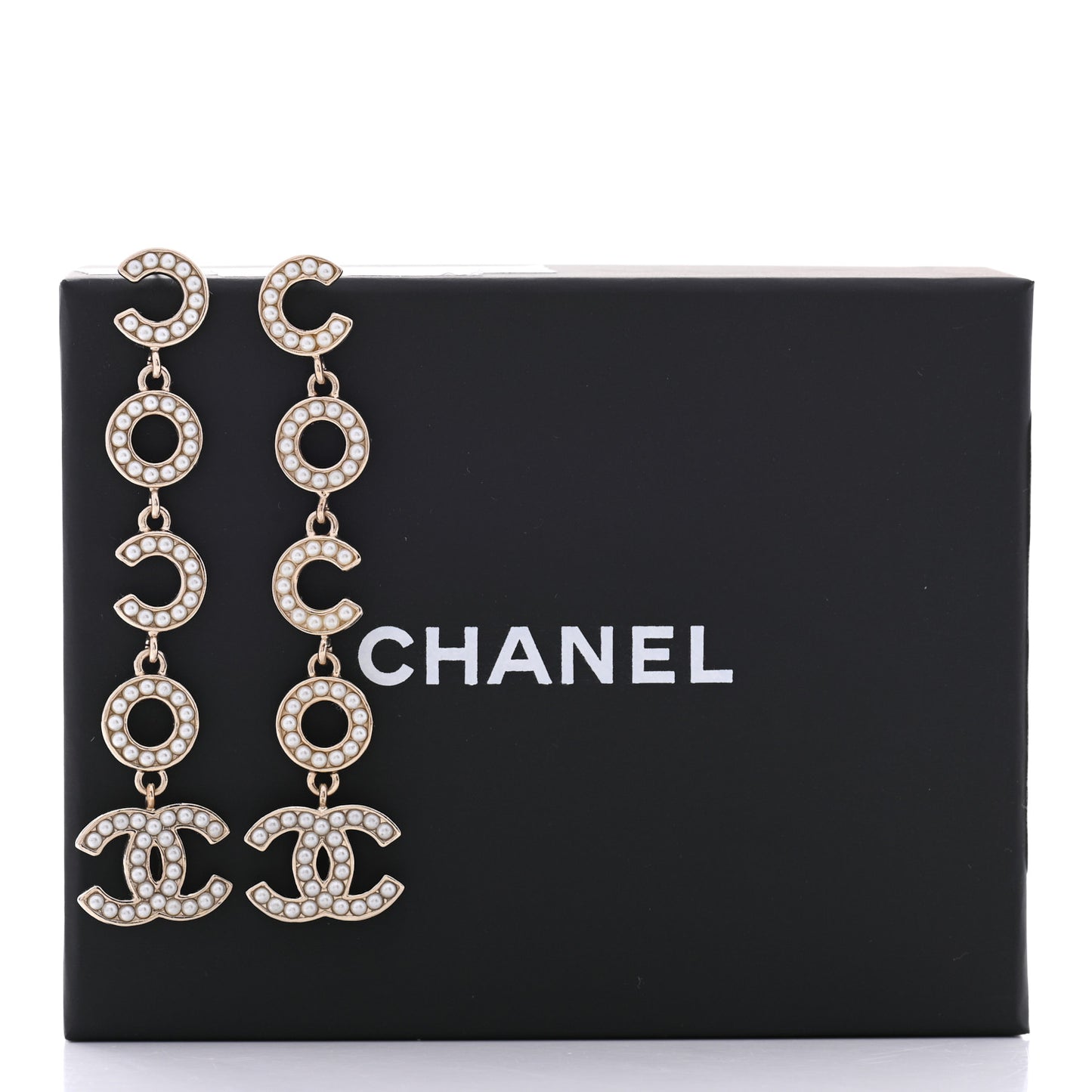 Pearl Coco Drop Earrings Gold