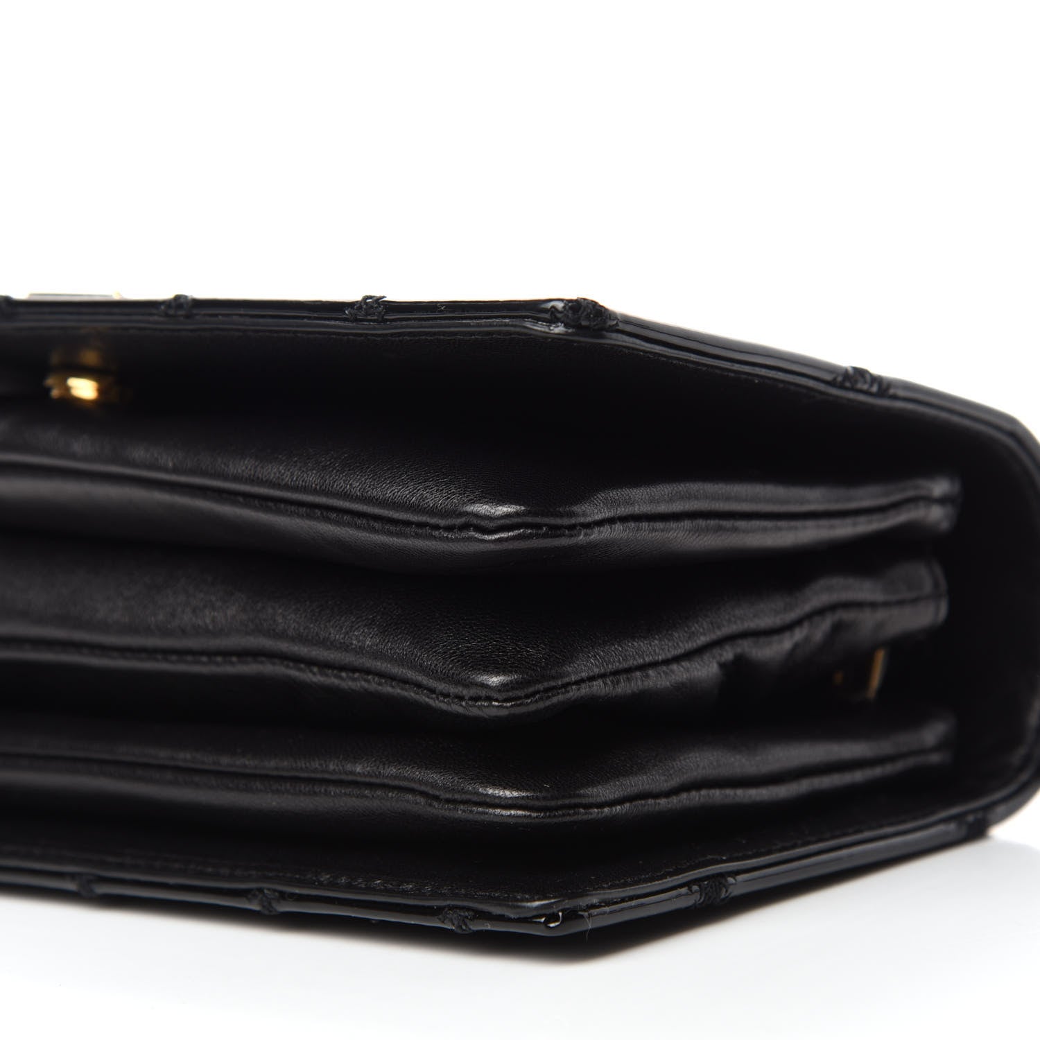 Saint Laurent Patent Diamond Quilted Monogram Angie Chain Bag Black 7 of 10