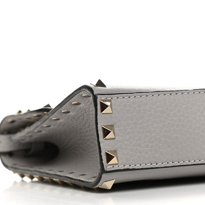 Valentino Garavani Pebbled Calfskin Medium Rockstud Flip Lock Crossbody Bag Pastel Grey 6 of 7
